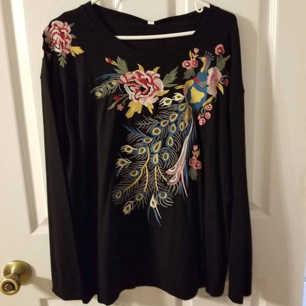 Stitched peacock shirt